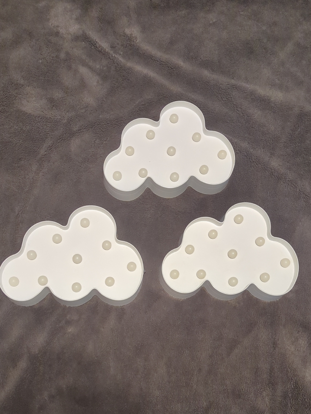 Set of 3 White Cloud LED Accent Lights